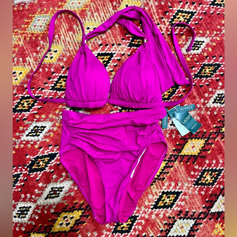 NWT Fuchsia Ralph Lauren High Waist Bikini